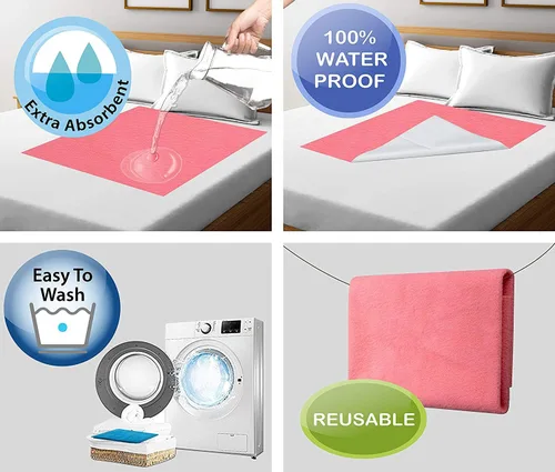 Vista 6 de Sábana seca para bebé, protector de cama resistente al agua, protector de colchón lavable e impermeable, tapete reutilizable para niños pequeños