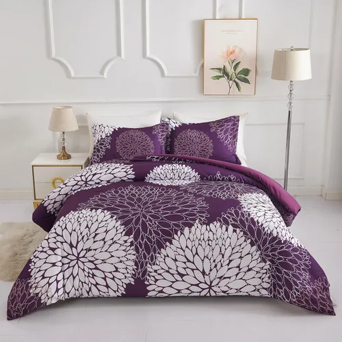 Vista 10 de Koniroom 6-Piece Pink Comforter Set Twin Size - Reversible Beige White Flower Bed in a Bag with Sheets, Pillowcases, Shams, and Decorative Pillow