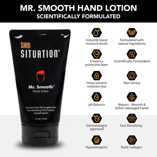 Vista 5 de Mr. Smooth - Loción de manos para hombres Crema curativa gruesa que repara manos ásperas y secas agrietadas y alivio de la piel. Hipoalergénico
