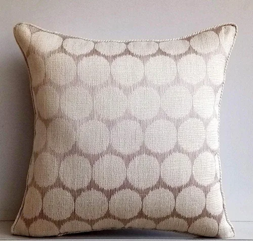 Vista 3 de The HomeCentric Fundas de almohada decorativas de 12 x 12 pulgadas, color beige perla, fundas de almohada con patrón de jacquard, fundas de almohada