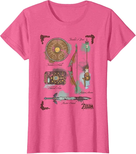 Vista 20 de Zelda Breath of The Wild Link Inventory - Camiseta gráfica Gris Oscuro