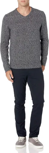Vista 6 de Tienda Essentials Suéter de manga larga con cuello en V suave para hombre