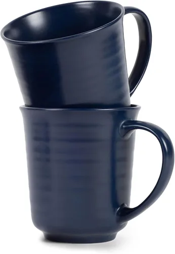 Vista 23 de Elanze Designs Tazas de café de cerámica de 17 onzas con acabado esmaltado mate marrón, paquete de 2