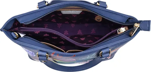 Vista 6 de Anuschka Bolso mediano de cuero genuino pintado a mano original para mujer