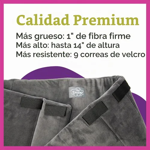 Vista 4 de Pet Dreams Parachoques para jaulas para perros, cómodo forro y protector de cola de perro para jaula interior, se adapta a jaulas iCrate de 18, 24