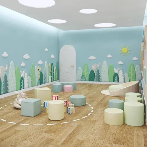 Vista 3 de Paneles de pared 3D 3D para niños, anticolisión, autoadhesivos, papel tapiz decorativo para pared, para dormitorios de bebés/escuelas y jardines