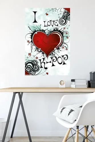 Vista 4 de Trends International Póster de pared I Love K-POP, 22.375 x 34 pulgadas, versión sin marco