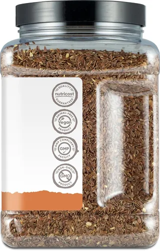 Vista 5 de Nutricost Pantry - Semillas de lino orgánicas (2 libras), semillas de lino enteras Certificado USDA orgánico, vegano, sin OMG, sin gluten