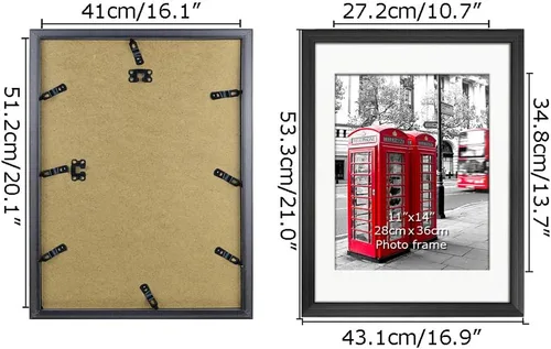 Vista 6 de Giftgarden - Portarretratos de 16 x 20 pulgadas, paquete de 4, con paspartú para mostrar fotos de 11 x 14 pulgadas con marco o 20 x 16 obras de arte