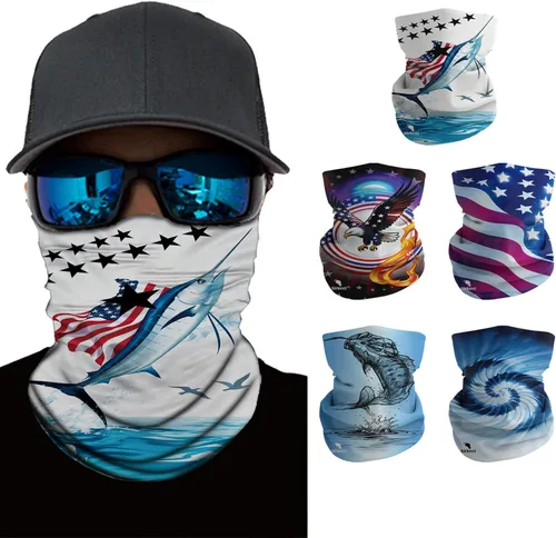 Vista 21 de Máscara facial para hombres y mujeres, protección solar UPF 30+, transpirable, bandana para motocicleta, senderismo, pesca