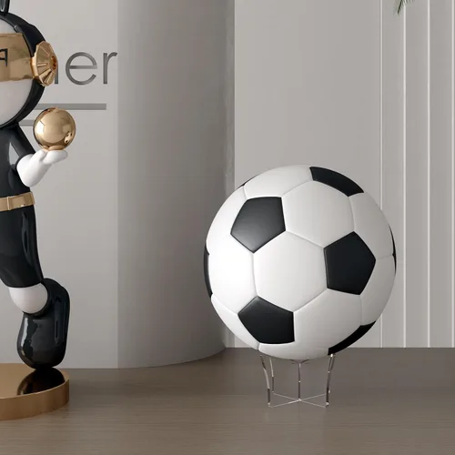 Vista 4 de Soporte de pelota acrílico grande HEMYLU 4.7x2.6 Pulgadas, paquete de 2 soportes de exhibición para fútbol, baloncesto, fútbol, claro, soporte