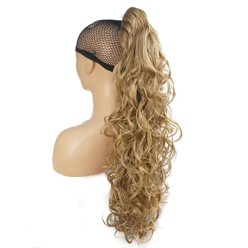 Vista 12 de Lydell 30" largo rizado peinado clip en garra cola de caballo extensión pelo sintético postizo 9.88 oz con un clip de mandíbula/garra (negro)