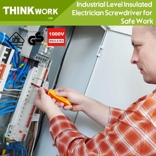 Vista 7 de THINKWORK Kit de herramientas para reparación del hogar - Juego general de herramientas manuales para el hogar con caja de almacenamiento, juego