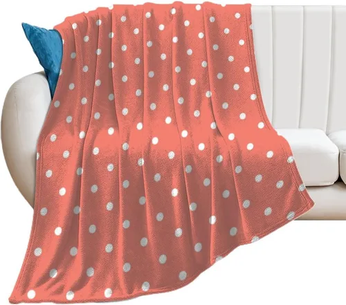 Vista 14 de Manta de felpa de lunares blanco aguamarina, suave y acogedora, manta de franela para todas las estaciones, para sofá, cama, 40 x 50 pulgadas