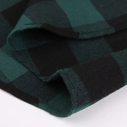 Vista 8 de Camisa de franela a cuadros para hombre, ajuste regular, manga larga, casual, con botones