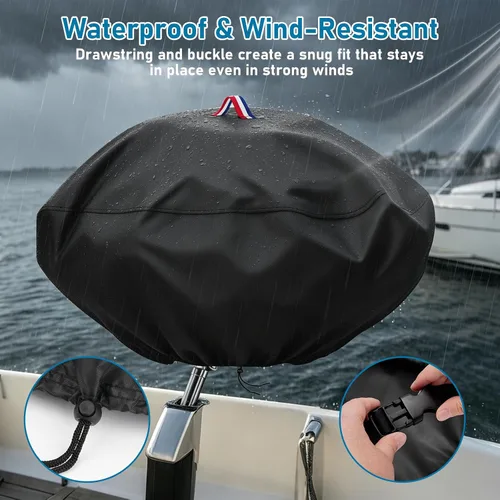 Vista 5 de Funda para parrilla de barco Magma A10-205 para parrilla de gas portátil, resistente al agua, para parrillas marinas, accesorio para barcos
