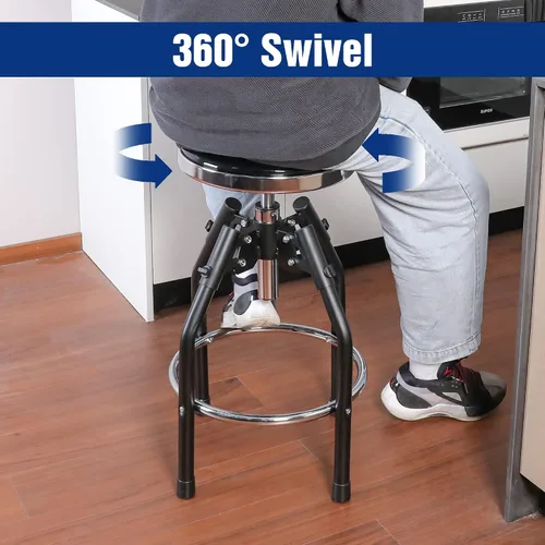 Vista 6 de WORKPRO Taburete de Taller Hidráulico Ajustable de Servicio Pesado, Taburete de Bar para Garaje, 29 a 33.86 pulgadas, Capacidad de 330 Libras, Negro