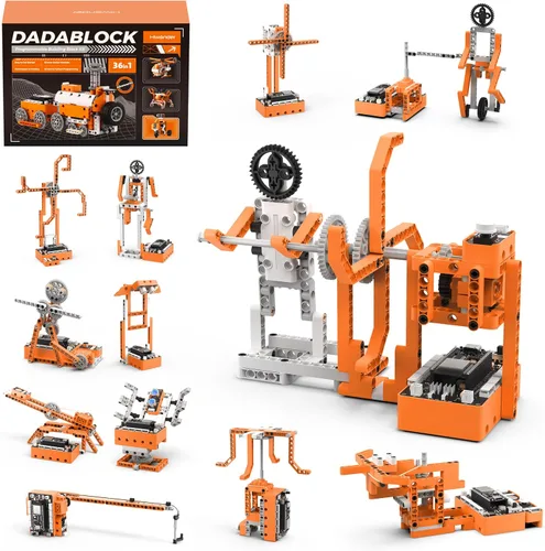 Vista 10 de Kit de construcción de robot 36 en 1, juego de bloques de codificación STEM para arañazos y pitones con controlador y sensores ESP32, regalo