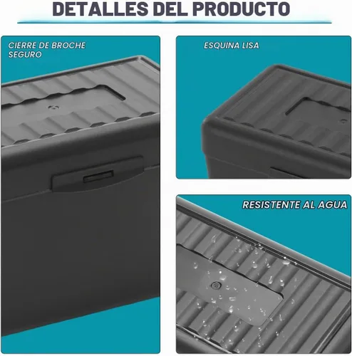 Vista 5 de H4D Portatarjetas de índice 3x5, organizador de caja de tarjetas de índice
