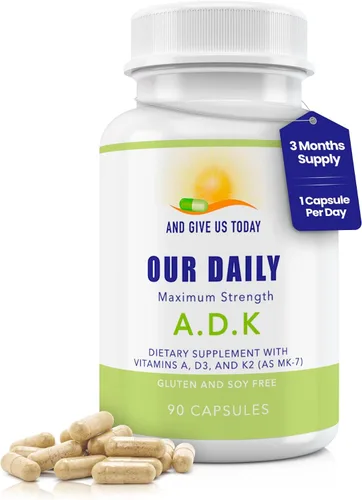 Vista 9 de Daily Vites, Suplemento vitamínico ADK de 5000 UI – 180 cápsulas – Vitamina A, D3 y K2-MK7 de alta potencia – Formulado por médicos para apoyo óseo