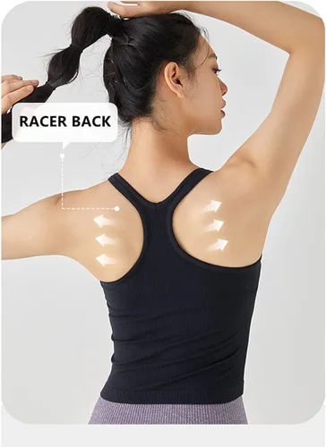 Vista 85 de sphinx cat - Camiseta corta de entrenamiento para mujer, camiseta sin mangas, acanalada, con espalda cruzada y brasier integrado