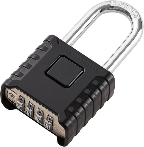 Vista 11 de Cerradura de combinación de 4 dígitos de alta resistencia, gran resistencia, desbloqueo con un toque, función antierror, candado impermeable de alta