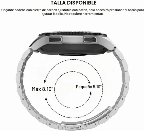Vista 8 de BaiHui - Correa de metal compatible con Galaxy Watch de 1.81 pulgadas, Gear S3 Classic/Frontier, sin huecos, de liberación rápida, de acero