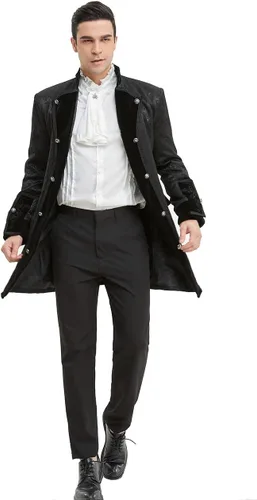 Vista 5 de Chaqueta steampunk gótica victoriana renacentista para hombre