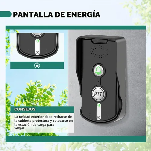 Vista 7 de Timbre de puerta inalámbrico, intercomunicador de 2 vías, puerta de comunicación, timbre con altavoz con control de volumen de largo alcance de 3280