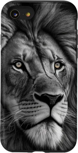 Vista 18 de Funda de retrato oscuro con cara de león para iPhone 16