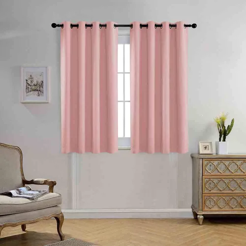Vista 32 de Miuco paneles de cortina de oscurecimiento con arandelas, cortinas opacas con textura para salón, juego de 2