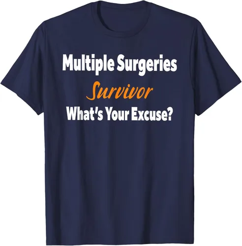 Vista 44 de Camiseta de regalo de cirugía múltiple para sobrevivientes de cirugía ¿Cuál es tu excusa?, Negro