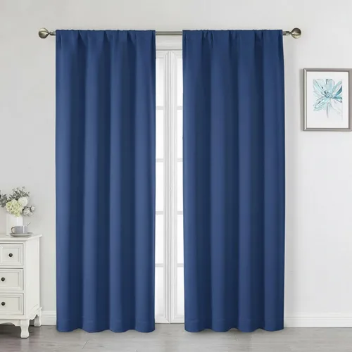 Vista 161 de Cortinas opacas para dormitorio, sala de estar, juego de 2 paneles de 54 pulgadas de largo, cortinas de oscurecimiento de habitación con aislamiento