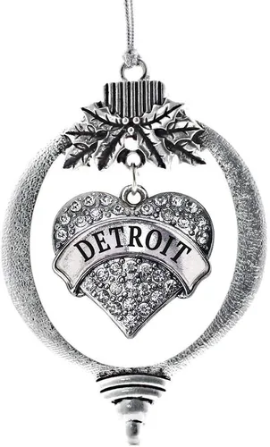 Vista 69 de Inspired Silver Adornos festivos de dije de corazón pave de plata con circonitas cúbicas