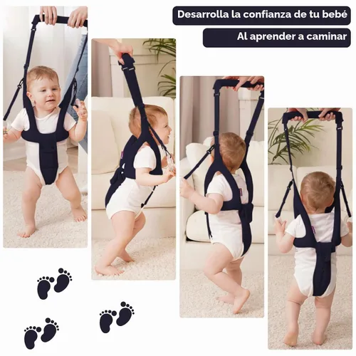 Vista 5 de Arnés de mano para caminar para bebés (azul oscuro) Cinturón de asistente para caminar para bebés, soporte de pie para niños pequeños, ayuda a