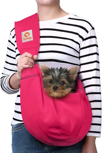 Vista 13 de TOMKAS - Transportador de perros estilo canguro para perros pequeños (negro, para mascotas de 2 a 7 libras)
