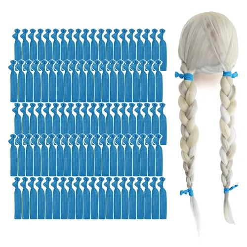 Vista 33 de MEEDEE Paquete de 100 lazos para el cabello, color negro, sin pliegues, nudos suaves para mujeres, sin daño, adecuado para colas de caballo, yoga