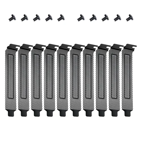 Vista 7 de Cubierta de ranura PCI con tornillos para accesorios de carcasa de computadora de PC, cubiertas de ranura PCI de acero duro, soporte de filtro