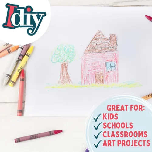 Vista 3 de SCS Direct IDIY - Crayones de cera envueltos a granel, 480 unidades, 8 colores (60 de cada uno), seguridad ASTM probada y pre-clasificada