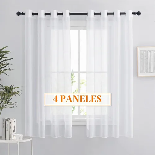 Vista 2 de RYB HOME - Cortinas transparentes Voile Blanco