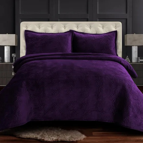 Vista 16 de Tribeca Living Juego de edredón de terciopelo de gran tamaño individual, ropa de cama de terciopelo suave de 260 GSM para una comodidad lujosa, Negro