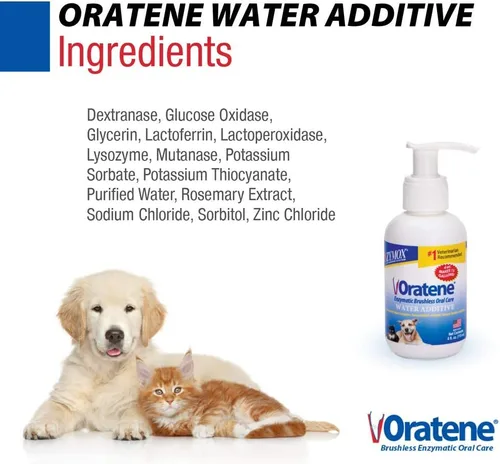 Vista 4 de PET King Brands Zymox Oratene - Aditivo de agua enzimático sin escobillas, 4 onzas