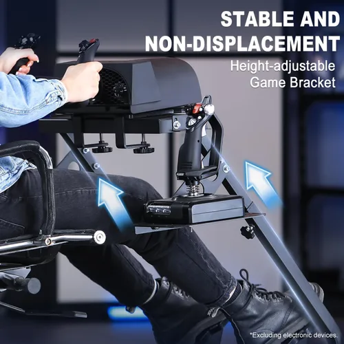 Vista 8 de Marada Flight Simulator Cockpit with Black Seat and Racing Sim Cockpit for Driving and Flight Sim Fit for