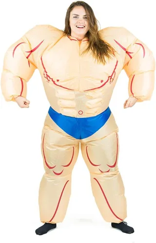 Vista 4 de Bodysocks Fancy Dress Disfraz inflable de hombre fuerte de Big Muscle para adultos (talla única)