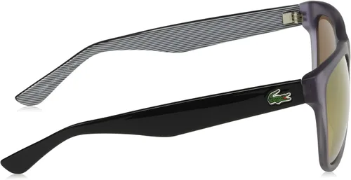 Vista 3 de Lacoste Gafas de sol unisex cuadradas con espejo dorado L805SA 024 56, Humo matenegro sólido