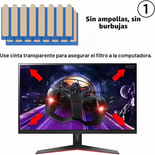 Vista 2 de KEANBOLL Panel protector de pantalla antiluz azul para monitor de computadora de 24 pulgadas, filtro de bloqueo de luz azul, protector antirreflejos