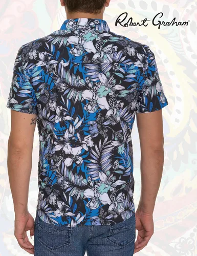 Vista 4 de Robert Graham Camisa de punto de manga corta Farrell para hombre, multicolor, XXL, Multi
