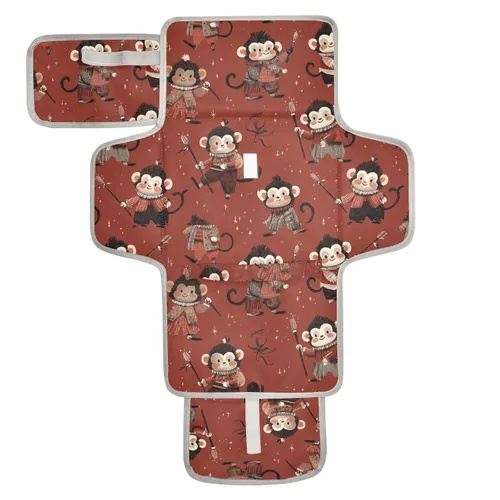 Vista 27 de Cambiador de pañales portátil, cambiador de pañales de viaje, impermeable, plegable, ligero, cambiador de bebé con almohada incorporada, perezosos