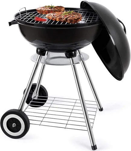 Vista 2 de Omaha - Parrilla para barbacoa de carbón – 18 x 31 x 23 pulgadas – Superficie de cocción de 247 pies cuadrados – Cocina 9+ hamburguesas – Gancho