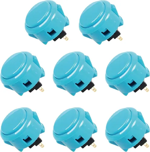 Vista 4 de Sanwa JLF-TP-8YT Joystick Sanwa 8 piezas OBSF-30 juego de pulsadores Color azul claro para juego arcade 4 y 8 vías ajustable juego de videojuegos